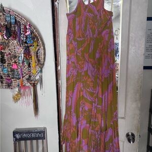 Free People Purple and Brown Maxi Dress
